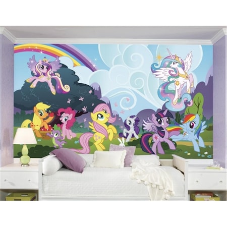 Ultra Strippable My Little Pony Ponyville Xl Chair Rail Prepasted Mural